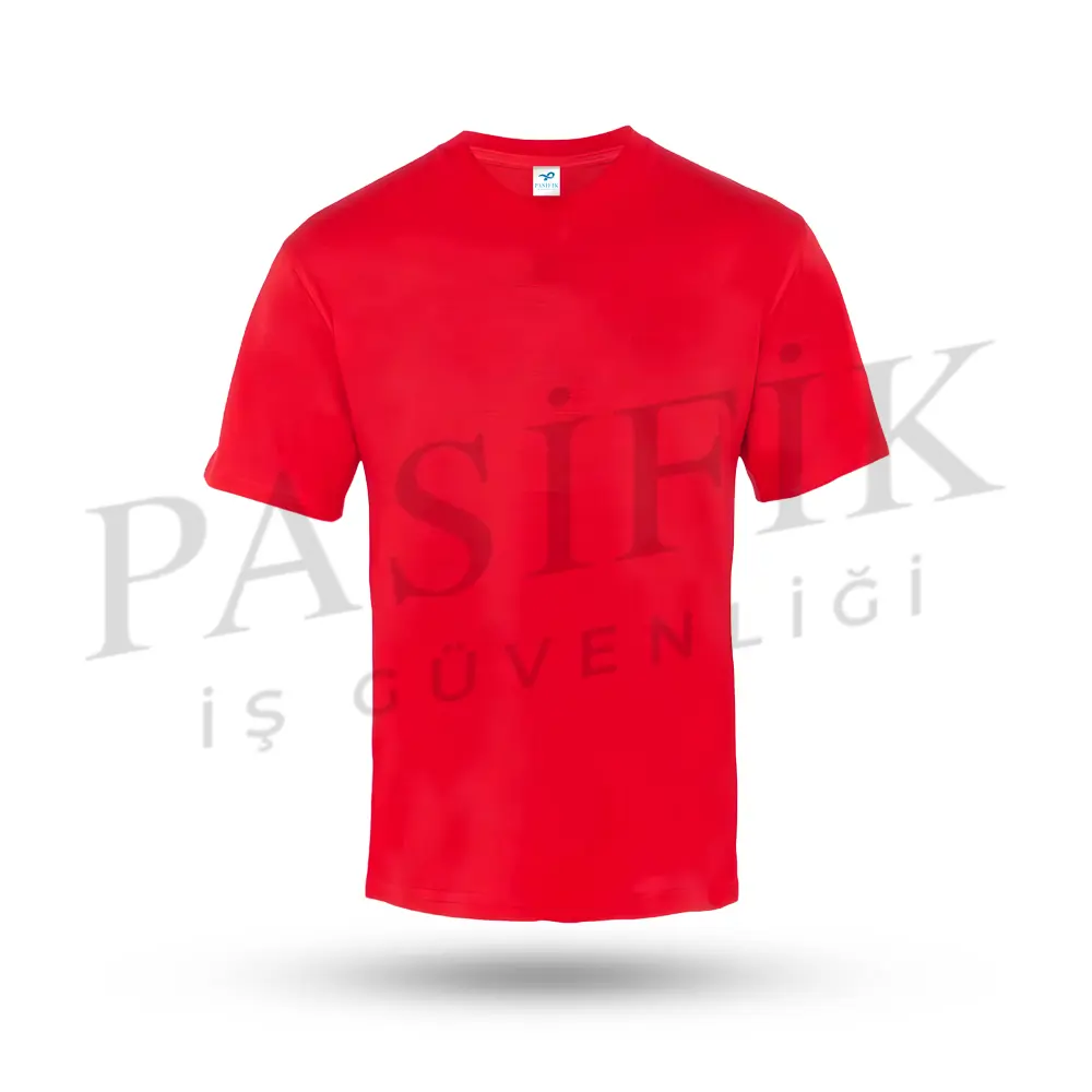 V Yaka T-shirt Kırmızı