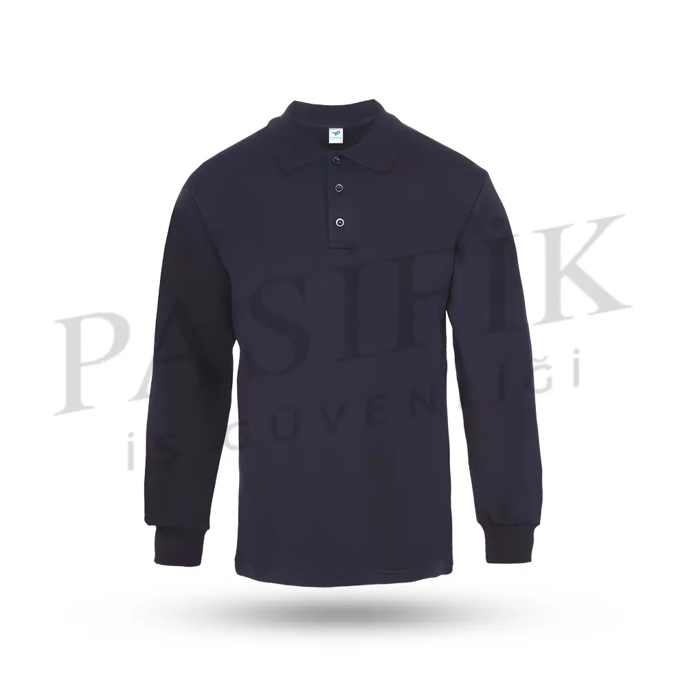 Comfort Polo Sweatshirt Si̇yah