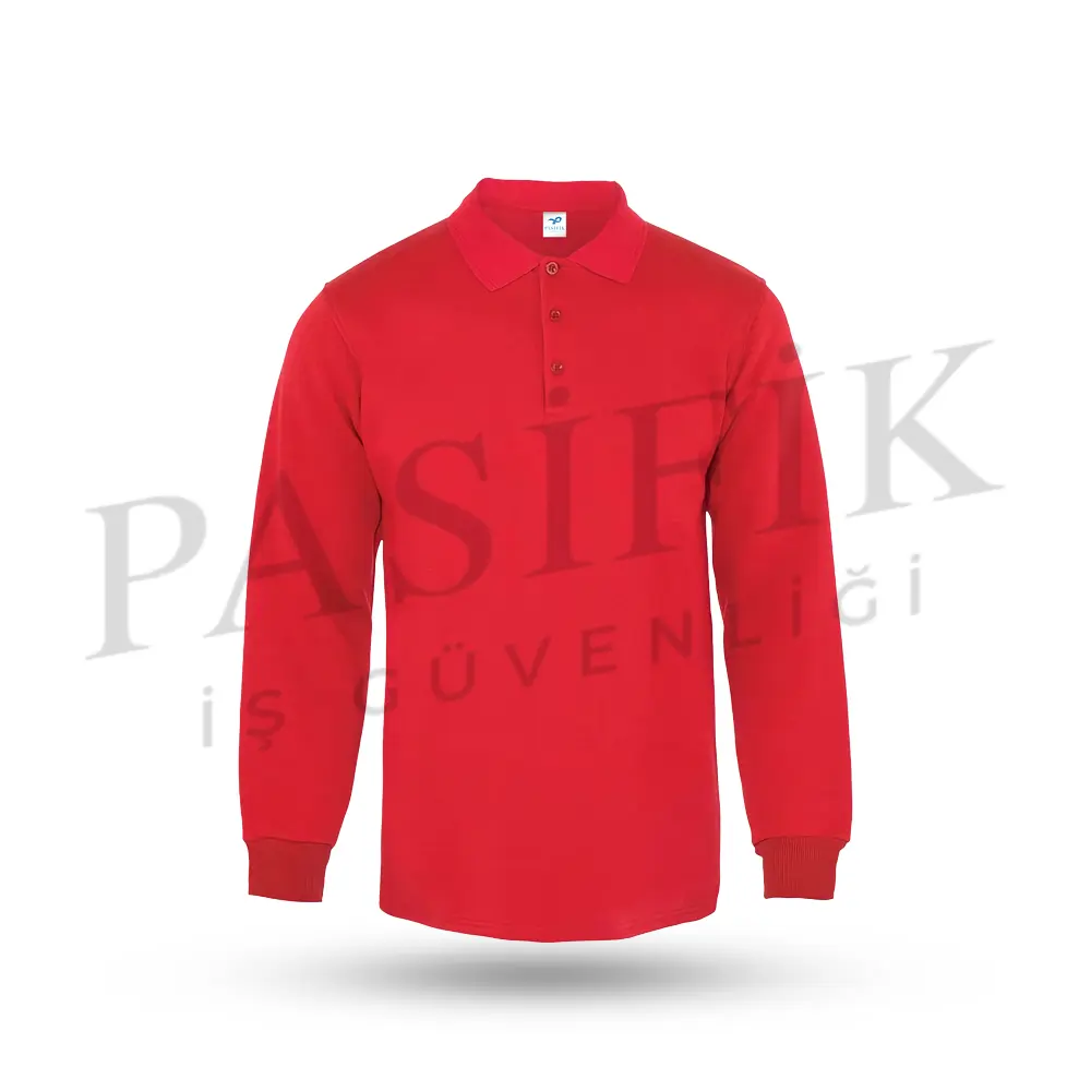 Comfort Polo Sweatshi̇rt Kirmizi