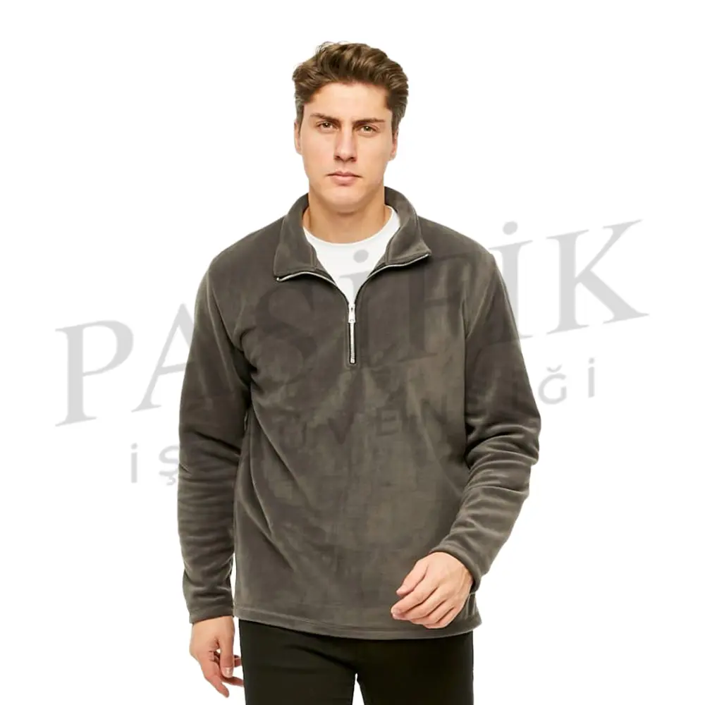 Fermuarli Sweatshirt Haki̇